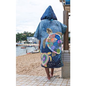 T22 Sea Turtle cloak towel (free size)*110cm x 75cm*